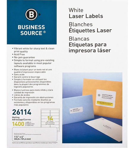 Empresa Fuente Laser Blanco Etiqueta Correo Pack 1400