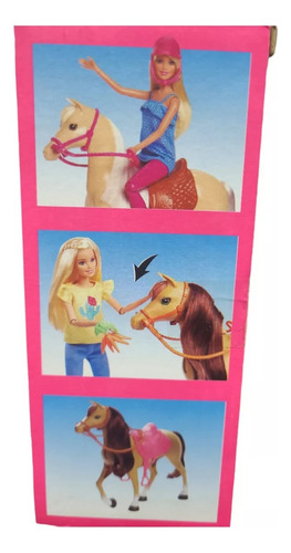 Muñeca Giani Hipica Con Caballo Accesorios Pelo Largo