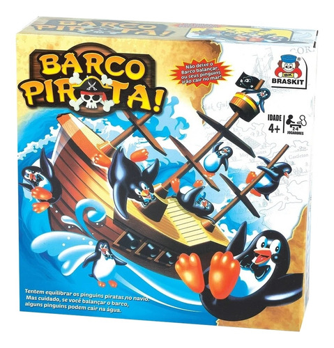 Jogo Barco Pirata Equilíbrio Dos Pinguins - Braskit