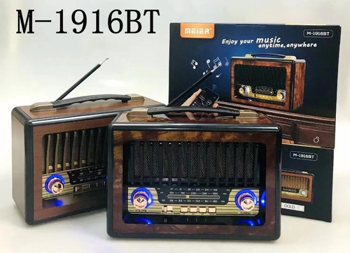 Radio Vintage Bluetooth Amfm/sw Portátil Lector Usb Tf Meier