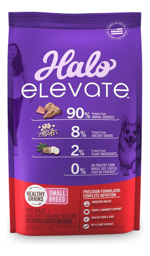 Halo Elevate Dry Dog Food, Healthy Grains Red Meat Recipe, S