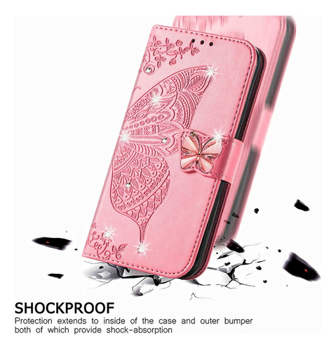 Funda Tipo Cartera Para Samsung Galaxy A53 5g, 3d Butterfly