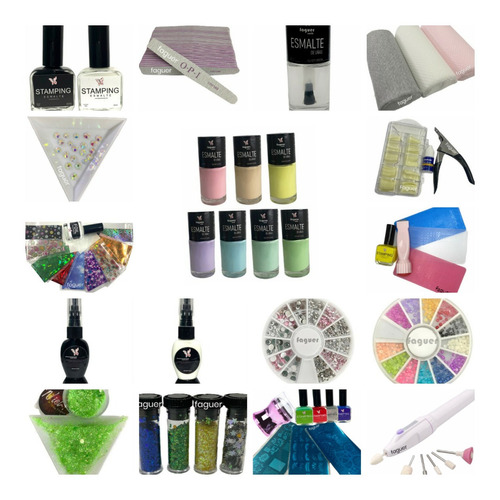 Kit 35 Art Completo Para Deco Uñas Manicuria Nenas Nail Art