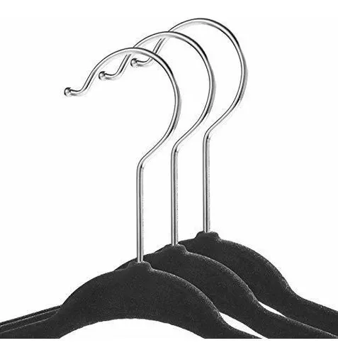Perchas De Terciopelo 11(28cm) X50 U. Negro