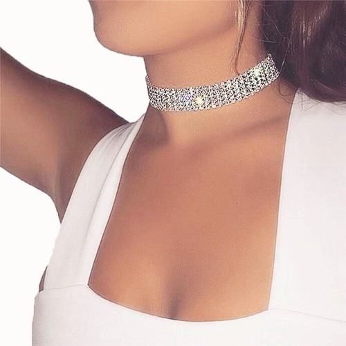 Gargantilla Chocker Collar Strass Brillos Brillante Elegante