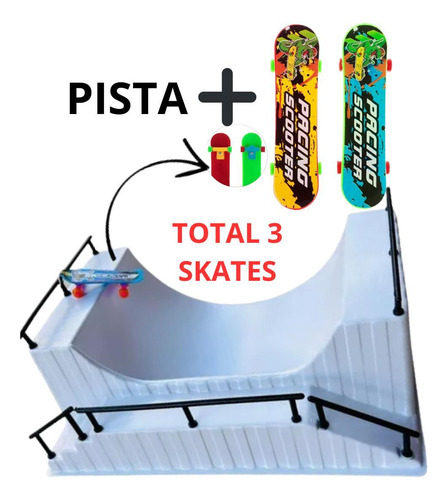 Track With 3 dedos Skate Half Radical Maneuvers Ramp Stair