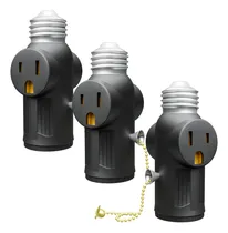 Comprar Adaptador 3 Clavija Enchufe Cadena Traccion Luz Salida E26 2