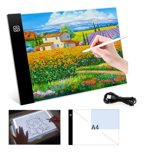 Mesa De Luz Dibujo A4 Led Tablero Para Artistas Dibujo