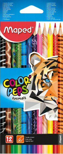Lapices Maped De Colores Decorados Animales 12 Unidades