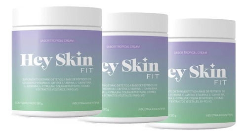 Quemador De Grasa Hey Skin Fit Colágeno Hidrolizado X 3