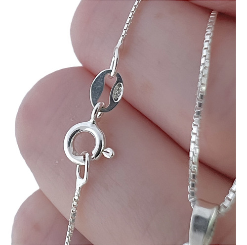 Collar Glow Cadena 40/45cm + Dije Susano 7mm Lila Plata 925 Violeta