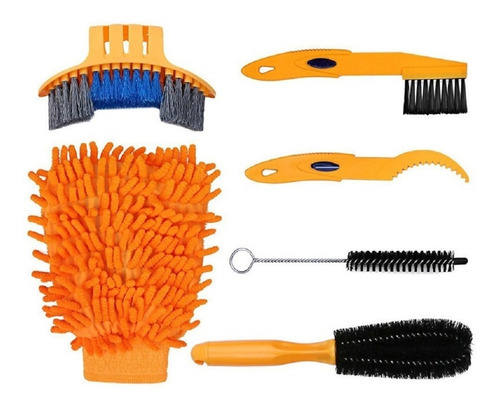 Imagem 1 de 10 de Kit Com 8 Peças Para Limpeza Quadro Roda Relação Bike A8