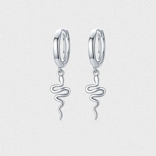 Aretes Piercing Serpientes Colgantes Arracadas Plata S925