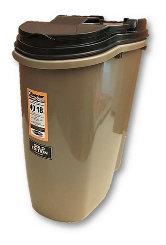 Container Pote Dispenser Ração 40 L (18 Kg) Tampa Pressão  