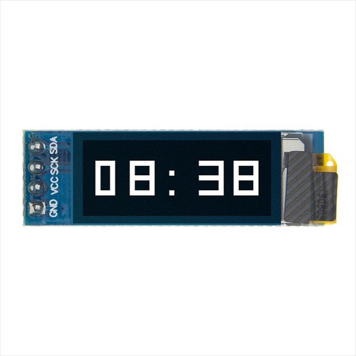 Pantalla Oled Lcd Azul Con Letras Blancas, 128x32 Pix, 0.91'