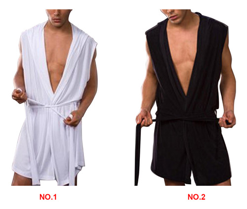 Albornoz De Seda De Leche Para Hombre Robe, Con Capucha, Pij