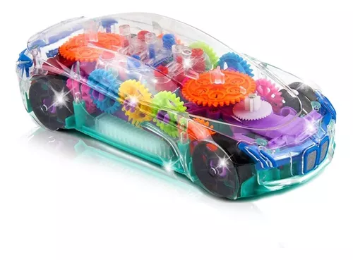 Coche de juguete transparente iluminado – Bump and Go Moving Gears -  Juguetes para bebés – Juguetes para niños pequeños de 8 pulgadas con música  y