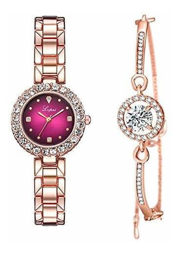 Reloj De Pulsera - Weicam Women Elegant Crystal Bangle Brace