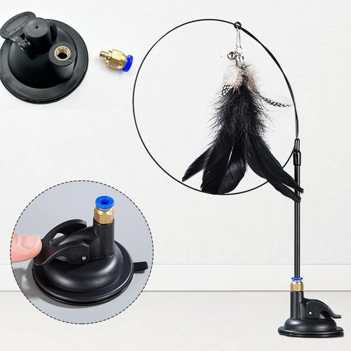 Squecu 2 Paquete Cat Feather Toy Suction Cup Piezas De Reemp