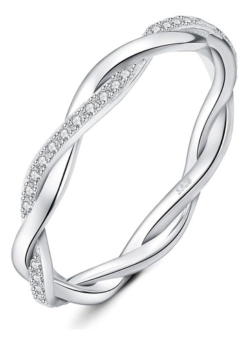 Rope Anillo Con Circonita Cubica Infinita Para Mujer Anillo