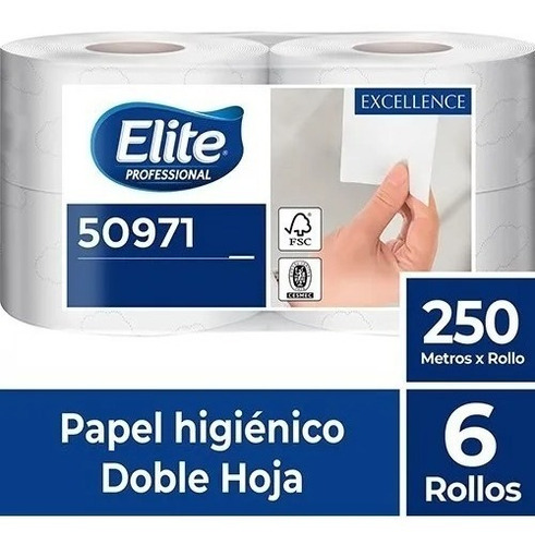 Papel Higiénico Elite Jumbo Doble Hoja 6 X 250 Mt. Cod 50971