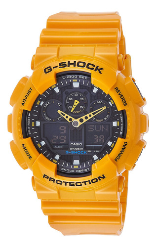 Reloj G Shock Casio Hombre Ga 100a 9aer Amarillo Métrico