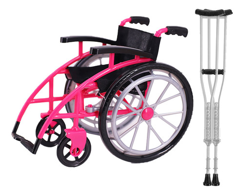 1 Juego De Minisilla De Ruedas Playset Roja Modelo Silla De