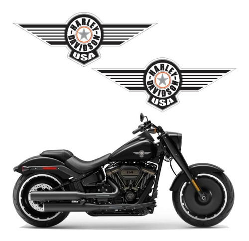 Adesivo Tanque Harley Davidson Fat Boy Special Hdcb003 Cor Harley Davidson - Prata