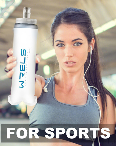 Wrels Running Frasco Plegable Botella De Agua Suave De Tpu,