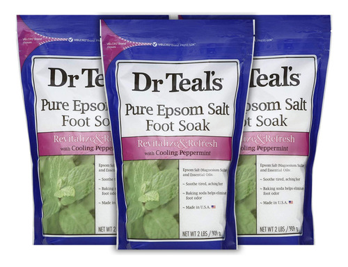 Sal para pies Dr Teal's N/A en sobres monodosis 907g menta - pack x 3 unidades