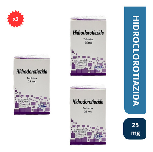 Hidroclorotiazida 25 Mg, 20 Tabs, Ultra Laboratorios- 3 Pack
