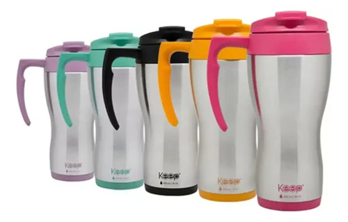 Vaso Mug Keep Con Asa 470ml Colores Varios Febo