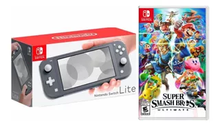 Nintendo Switch Lite Gris + Super Smash Bros Ultimate Nuevo