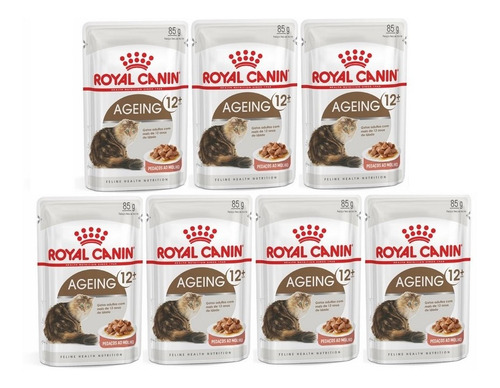 Kit 7 Unidades Sachê Feline Ageing 12+ 85g Royal Canin