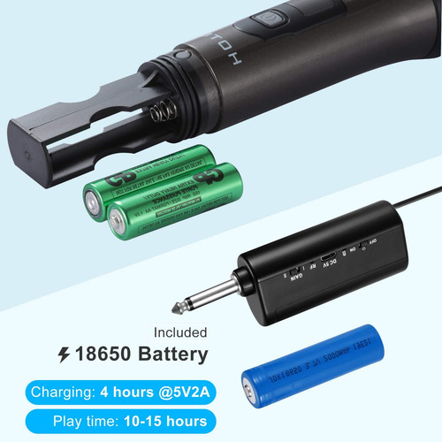 Hotec Uhf Micrófonos De Mano Dual Inalámbricos Con Receptor