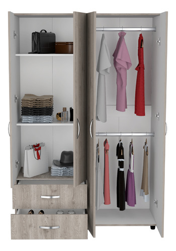 Closet Armario Excelsior Recámara Armable Ankora Basic Humo Color Multicolor