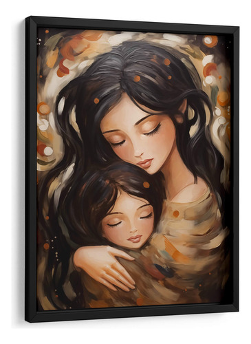 Cuadro Enmarcado Negro Madre E Hija 30x40, Dav Madrid