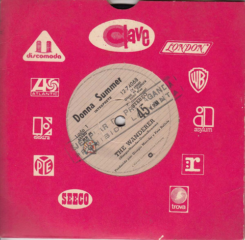 1980 Donna Summer Giorgio Moroder Uruguay Single Vinyl Promo