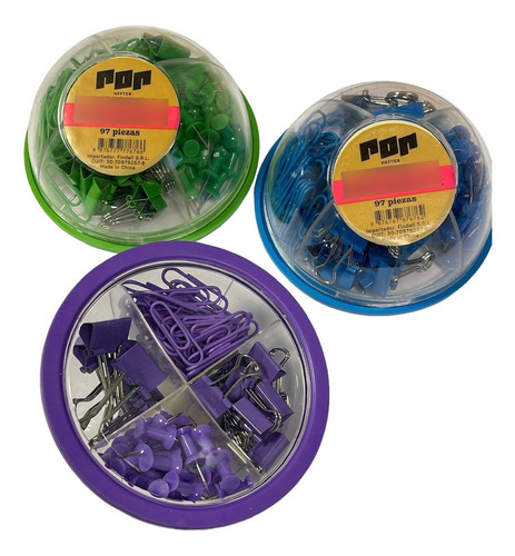 Set Oficina Circular Clips+chinche Galera+binder 97 Piezas