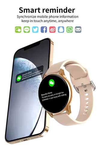 Relojes deportivos para mujer, reloj inteligente Active2 T2 Pro con bisel dorado, diseño de pulsera deportiva