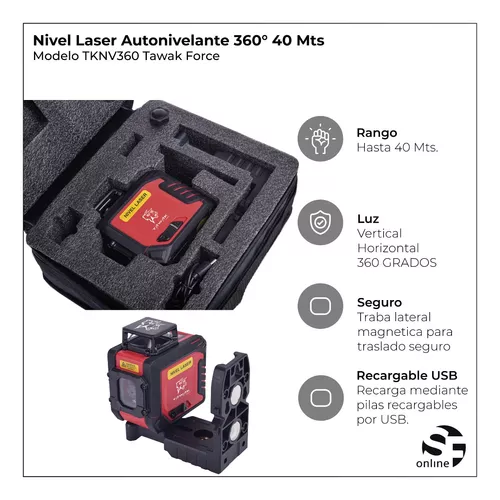 Nivel Laser 360 Con Tripode Usb Lineas Cruz Autonivelante Tk