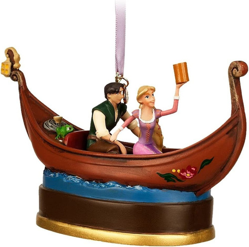 Disney Store Ornamento Rapunzel & Flynn Rider Singing Living