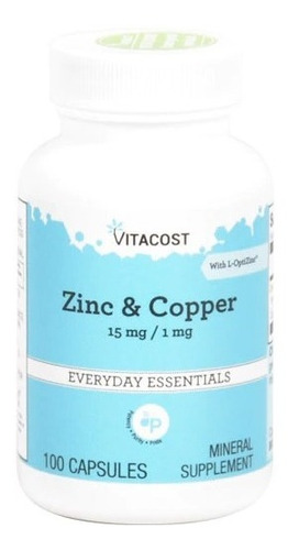 Vitacost Zinc Y Cobre 15 Mg / 1 Mg  100 Cápsulas