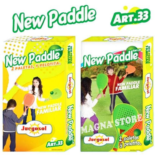 Paletas Paddle Infantil Familiar X2 + Pelota Juegosol +3 Año