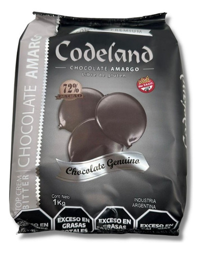 Chocolate Cobertura Amargo Top Crem 72% Codeland X 1k