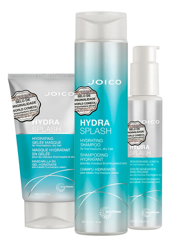 Kit Joico Hydra Splash Shampoo Máscara Leave-in (3 Produtos)