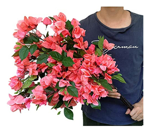 Paquete De 8 Tallos De Flores Artificiales Ramas De Buganvil
