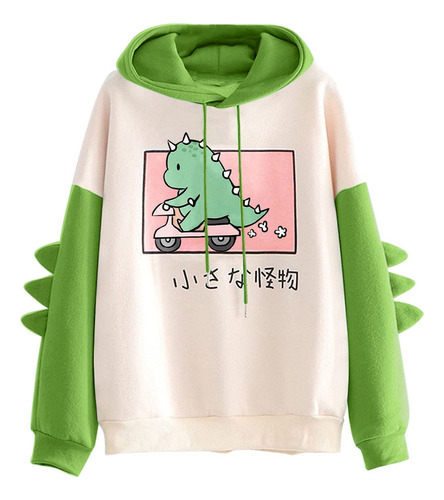 Print Fashion Dinosaur Tops Casual Splice Women Long Sleeve