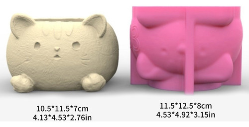 Molde De Silicona Para Macetas Con Forma De Gato, Resina Epo