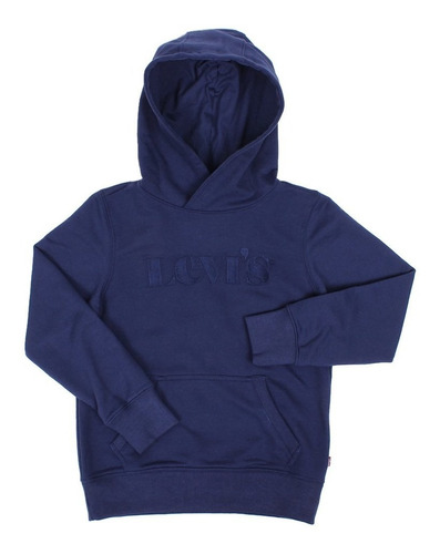 Imagem 1 de 4 de Blusa De Frio Infantil Masculina Com Capuz Azul Levi's 29817